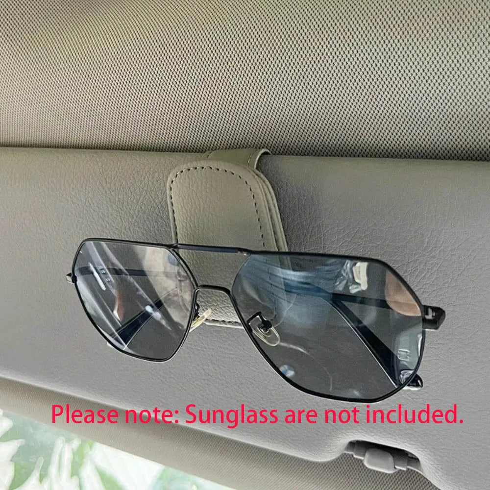 Sunglasses Holder Is Suitable for Car Sun shades Magnetic Leather Sunglasses Clip and Ticket Clip Car Sunshade Accessories