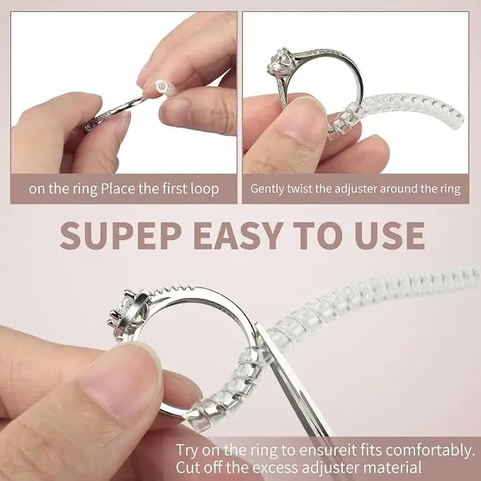 Ring Sizers for Loose Rings - 12 Pack, 4 Sizes Ring Resizer, Invisible Guards Design for Women & Men, Spacers and Tighteners, Fits Bands Up to 6mm, Reduces Size by 0.5-1.5