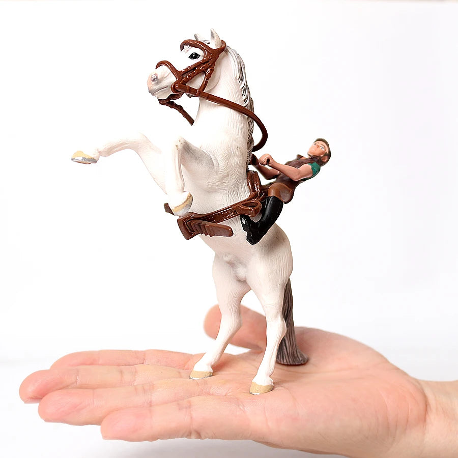 Realistic Equestrian Rider Horse with Saddle and Bridle Riding Playset Model Figures Decoration Educational Toys for Kids