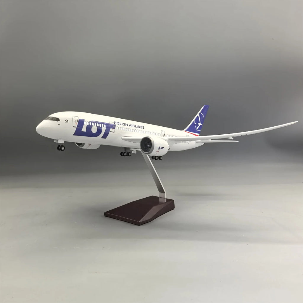 B787 LOT Polish Airways 43CM scale aircraft Model Resin kit for adults Airplane diecast Children toys Gift By Collectible