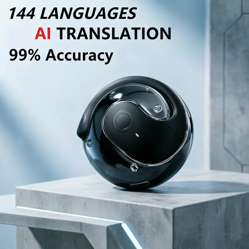 Translation Earbuds - 144 Languages & Accents, Real-Time Wireless Headphones with Type-C Charging Case, Ideal for Travel