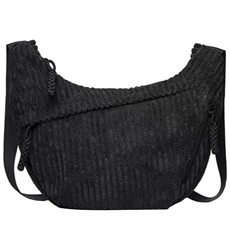 Comfort Curved Shoulder Crossbody Bag Solid Color, Portable Sling Pouch for Motorbike Travel Outdoor Leisure Strolls