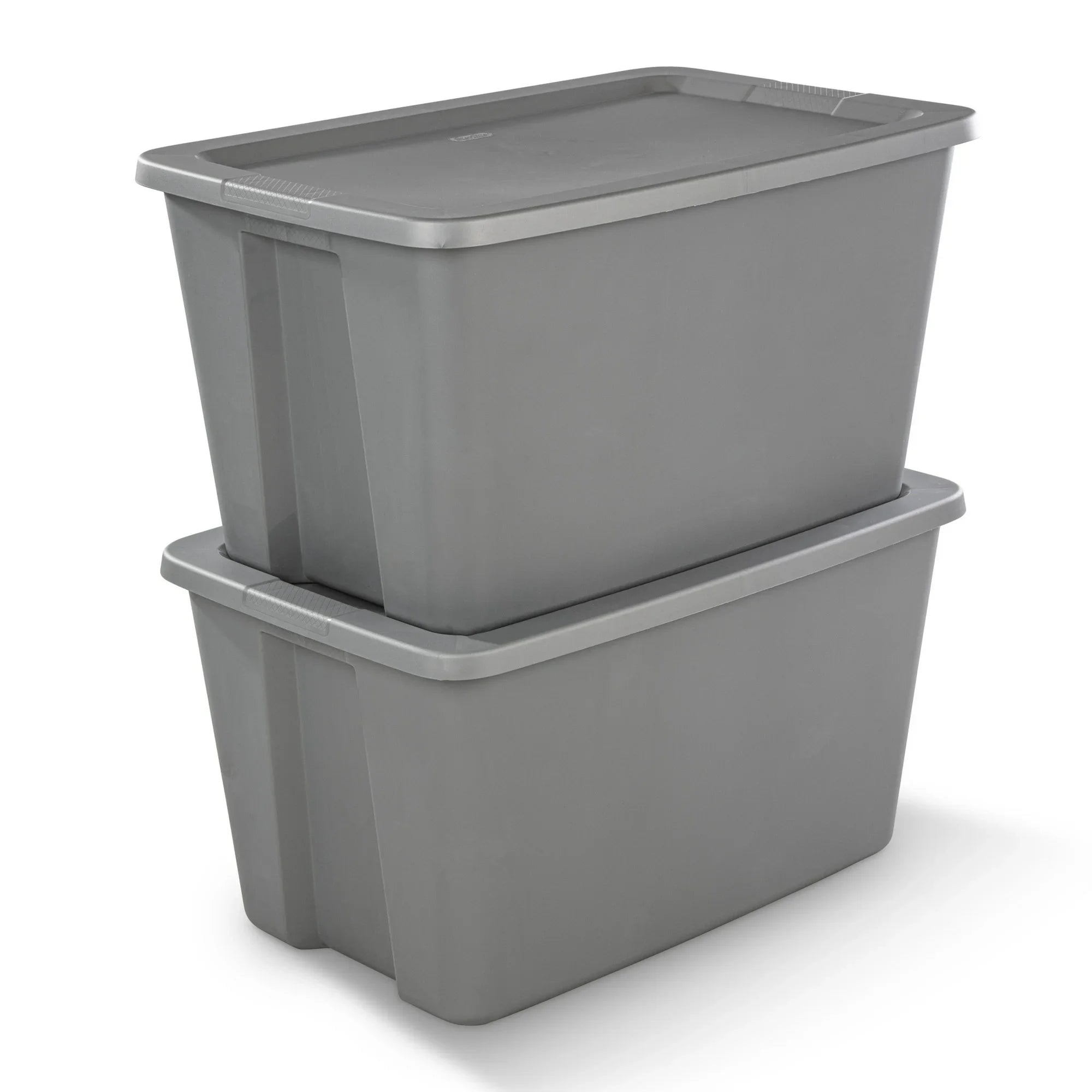 30-Gallon Extra-Large Storage Bin, Gray Durable Plastic Storage Container with Snap-On Lid, Heavy-Duty Organizer for Garage, Basement, Home, or Office, Stackable and Portable, Ideal for Toys, Tools, Seasonal Items, Clothes, o