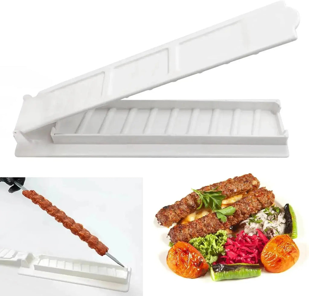 Kebab Maker Kebab 2.3cm Steel Skewers Manual Kebab Mould Reusable Barbecue Skewers for Meat Vegetable Outdoor Grilling Barbecue