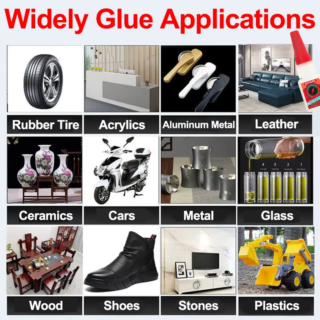LOOLIFL High Strength Welding Oily Super Glue Universal Clear Non-Marking Repair Adhesive Instant Strong For Home Industrial Use