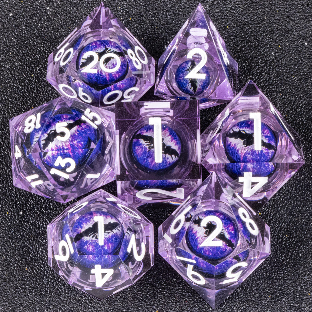Handmade D&D Polyhedral Dice Set for Dungeons and Dragons, D and D Dice, Sharp Edged Resin D&D Dice Set Gifts, D20 Dice