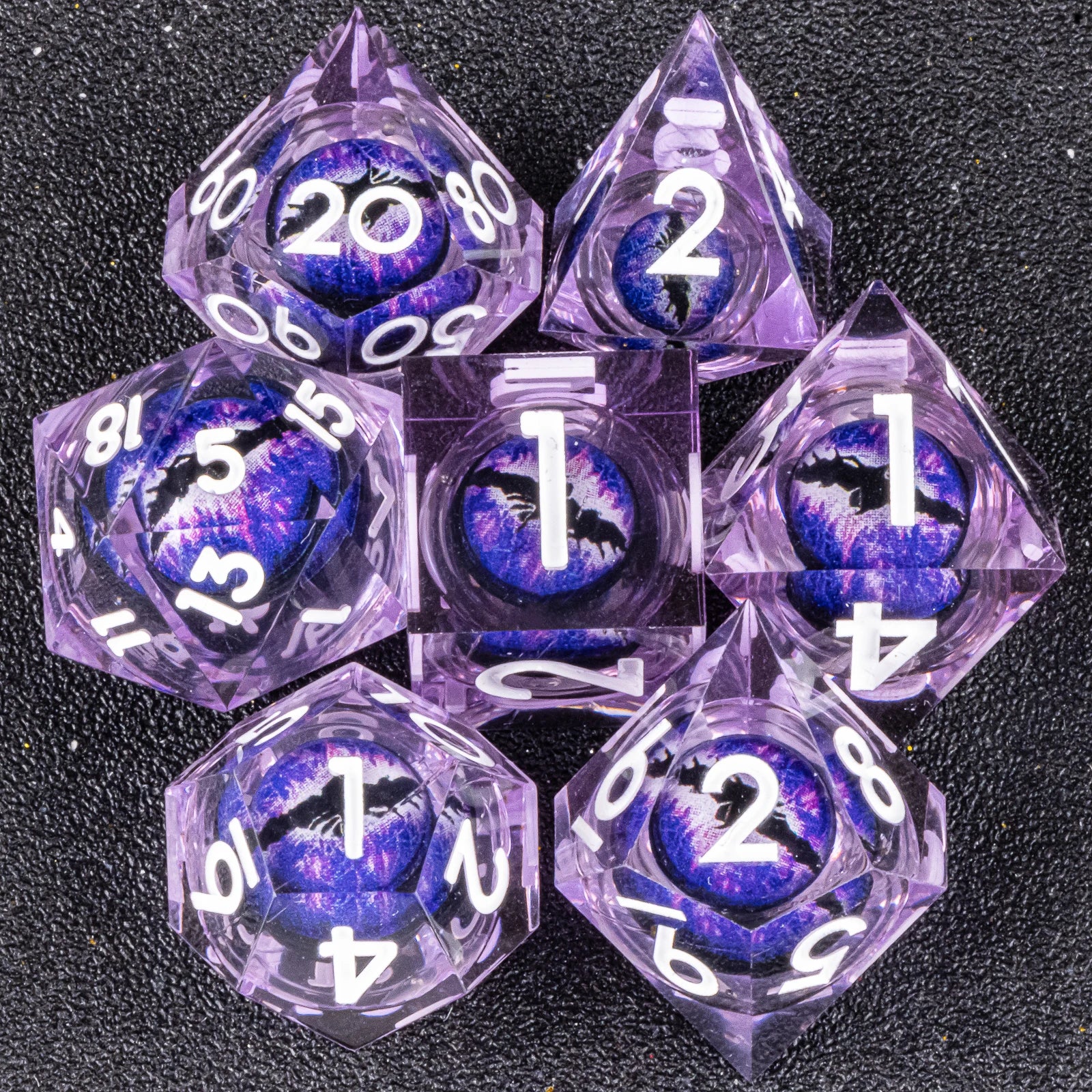 Handmade D&D Polyhedral Dice Set for Dungeons and Dragons, D and D Dice, Sharp Edged Resin D&D Dice Set Gifts, D20 Dice