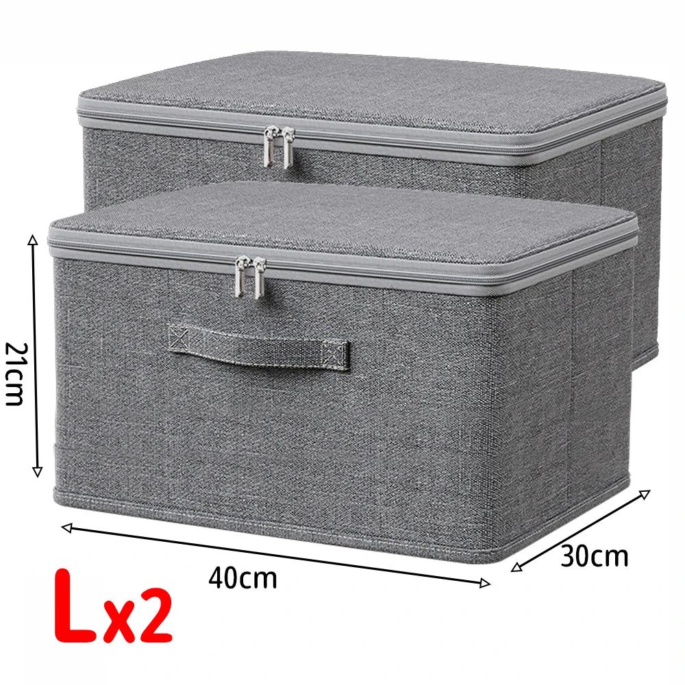 Foldable Storage Box with Lid & Zipper,Pants Jeans Storage Box,Large Capacity Drawer Organizer Box Clothes Organizer for Wardrob