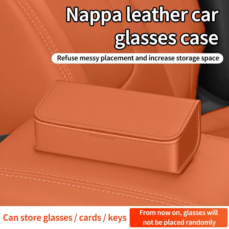 Car Sun Visor Glasses Holder Leather Multi-functional Storage Case Auto Sunglasses Holder Car Storage Box Interior Accessories