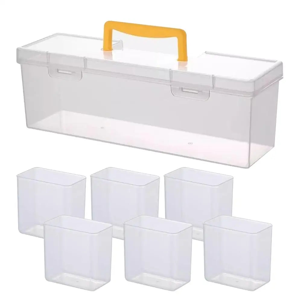 Transparent Plastic Hardware Storage Box with Removable Dividers Portable Small Parts Organizer Container with Handle for Screws