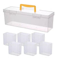Transparent Plastic Hardware Storage Box with Removable Dividers Portable Small Parts Organizer Container with Handle for Screws