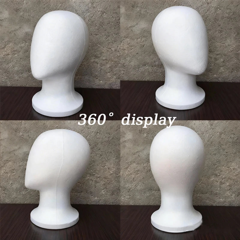 1 Pc Model Heads White Foam Wig Stand for Wigs Mannequin Head for Wig Hair Wig&Hat Holder for Style Model And Display Hair