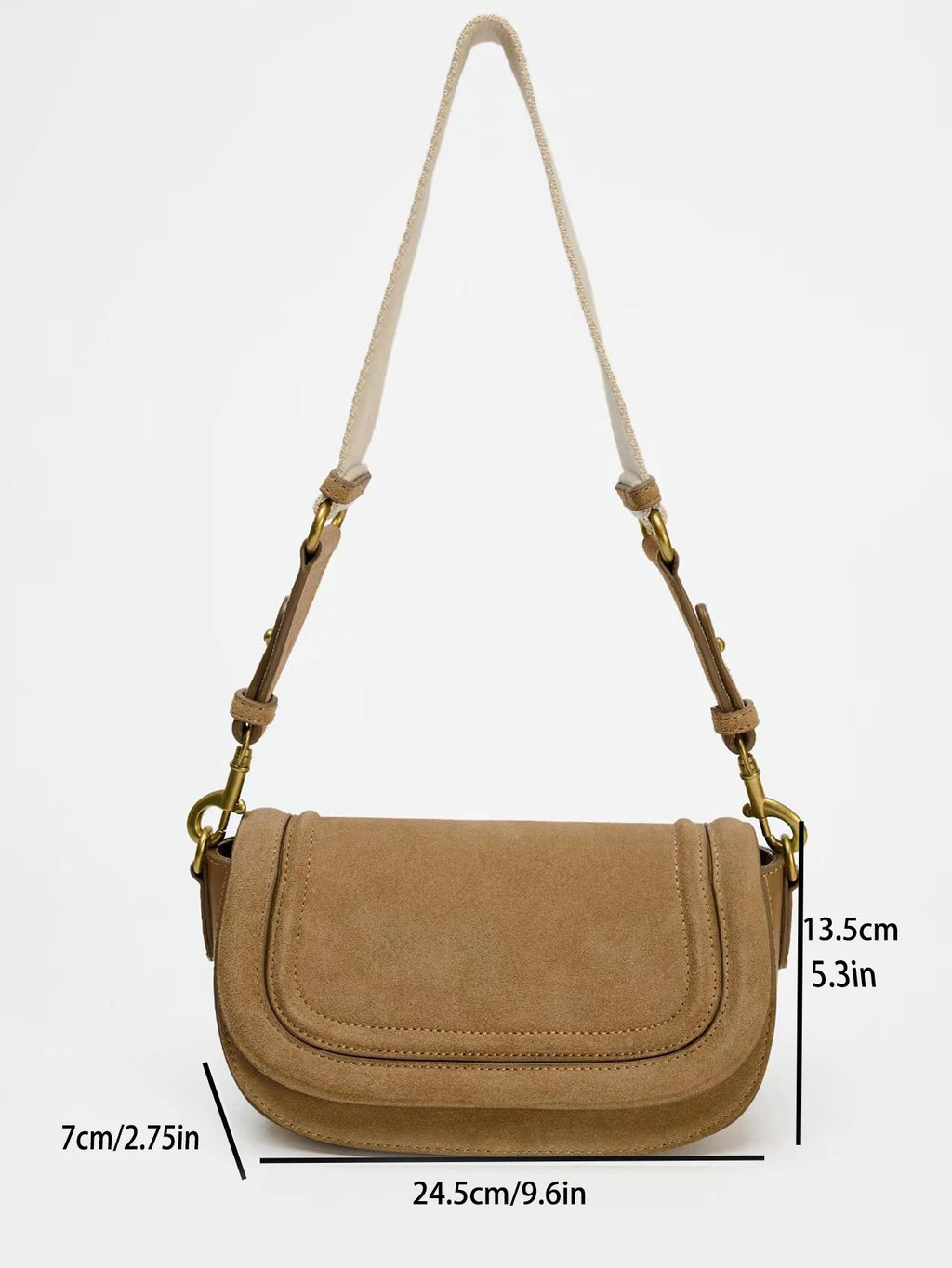 New Fashionable Casual Retro Solid Color Large Capacity Adjustable Shoulder Strap Multi-Functional Crossbody Bag, Suitable For P