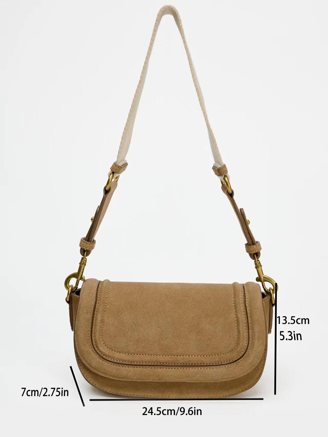 New Fashionable Casual Retro Solid Color Large Capacity Adjustable Shoulder Strap Multi-Functional Crossbody Bag, Suitable For P
