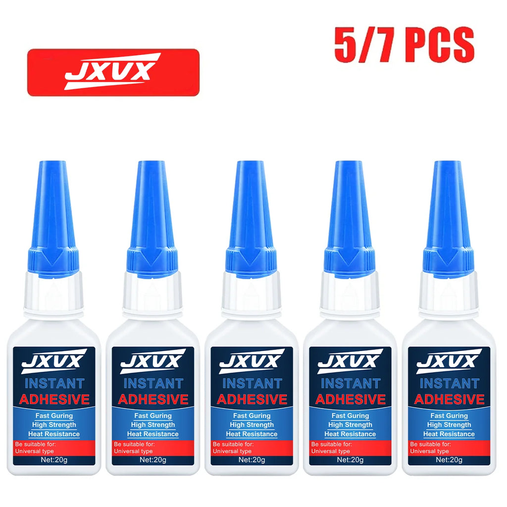 5/7Pcs 20g Super Glue Instant Quick-drying Cyanoacrylate 502 Adhesive Leather Rubber Wood Metal Strong Bond Liquid Glue Tool