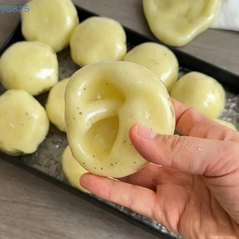 【AN】Realistic Mashed Potato Squeeze Ball, Textured Crinkle Sound Stress Relief Squeeze Toy, Sensory Fidget Toys Relaxing Gifts