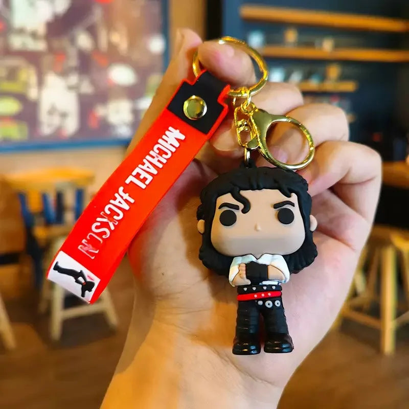 Michael Jackson Keychain, Classic Dance King Pendant Key Ring, Fashion Singer Key Chain, Creative Gift for Men Women