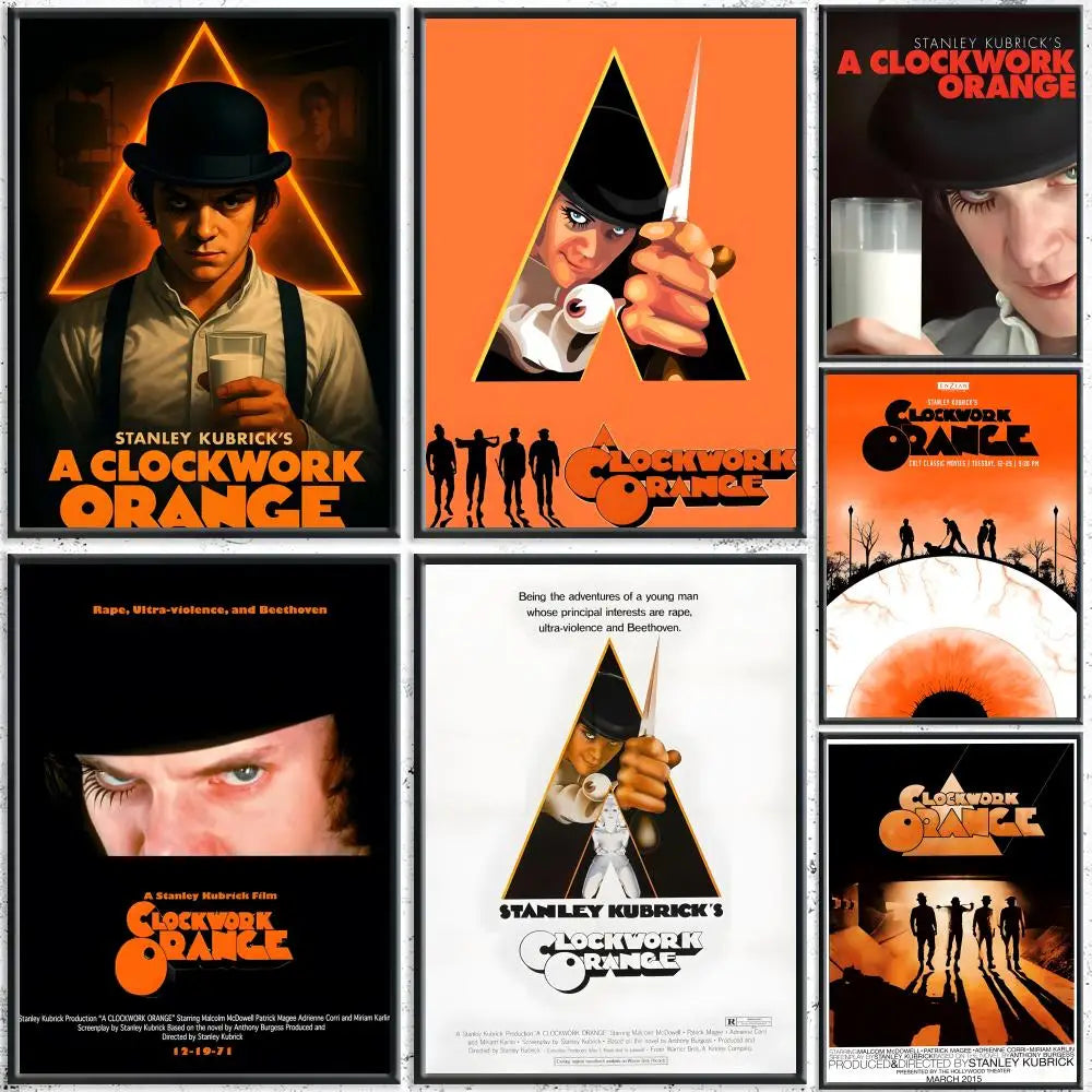 Classic Movie A Clockwork Orange Poster HD Waterproof Self-Adhesive Wall Art – Multi-Scene Use, Top Gift Pick