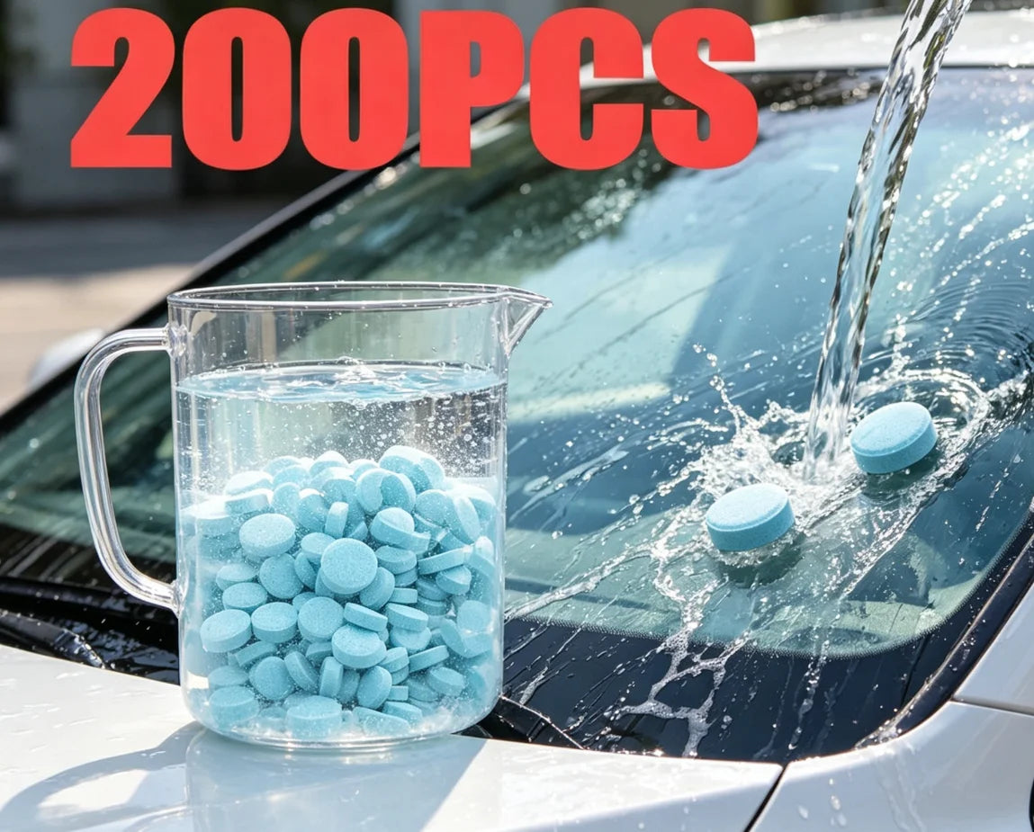 Car Windshield Washer Fluid Concentrated Tablets Solid Effervescent Wiper Tablet for Car Room Kitchen Window Glass Cleaning