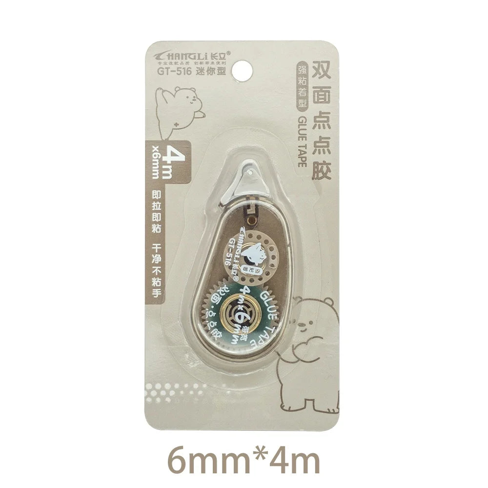 6m*6mm Dot Glue Tape DIY Scrapbooking Creative Stationery School Supplies Transparent Double Sided Adhesive Roller Tape