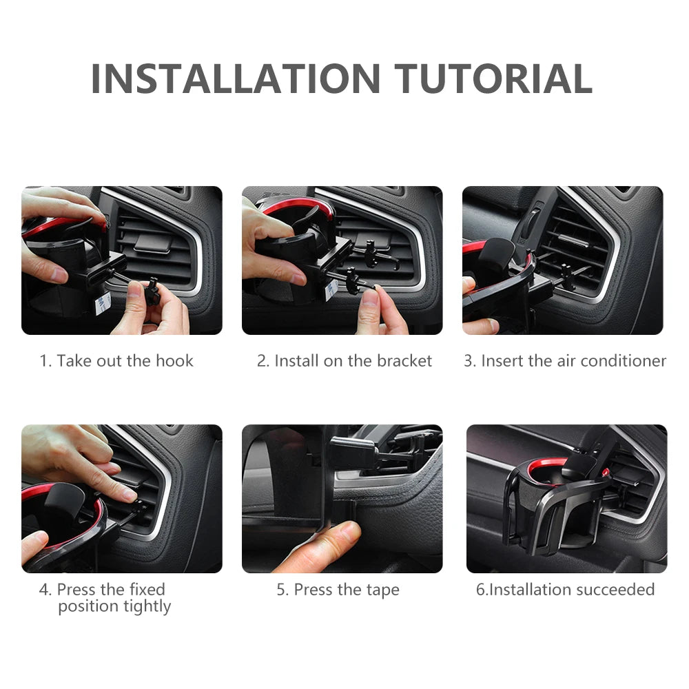Car Cup Holder Air Vent Outlet 2 in 1 Coffee Bottle Holder and Car Phone Mount Universal Accessories Cups Car Vents Cup Rack
