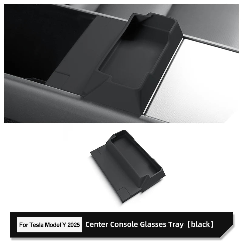 LUCKEASY for Tesla Model Y Launch 2025+ Juniper Car Glasses Tray Center Console Armrest Storage Box Organizer Accessories