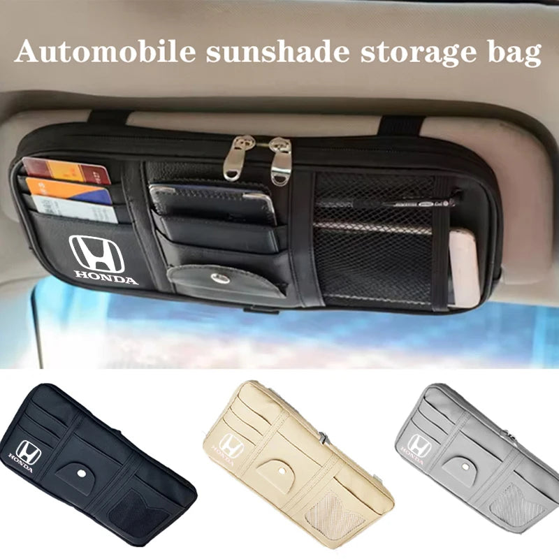 Car sunshade storage clip card glasses storage card bag easy to take For Honda Civic Accord Fit Jazz Pilot Odyssey City HR-V