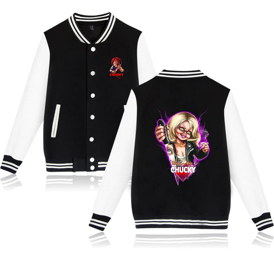 Child's Play Chucky Bomber Jacket Women Men Autumn Baseball Jacket Coat Student Streetwear Harajuku Bomber College Jacket