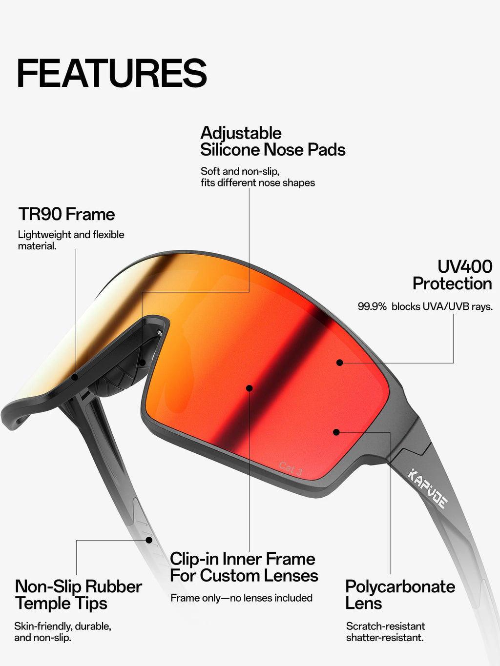 KAPVOE New Hiking Eyewear Cycling Sunglasses Men UV400 Sports MTB Outdoor Goggles Bicycle UV400 Women Running Windproof Glasses