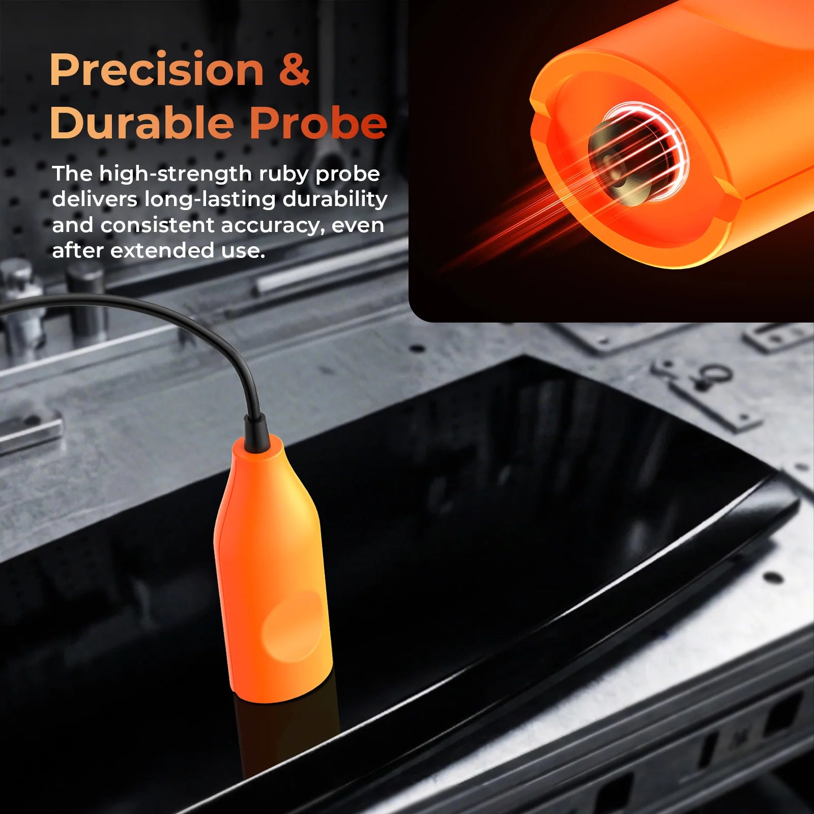New portable coating thickness gauge with three color LED indicator light for rapid detection of 3000 to 9900 microns CTG series