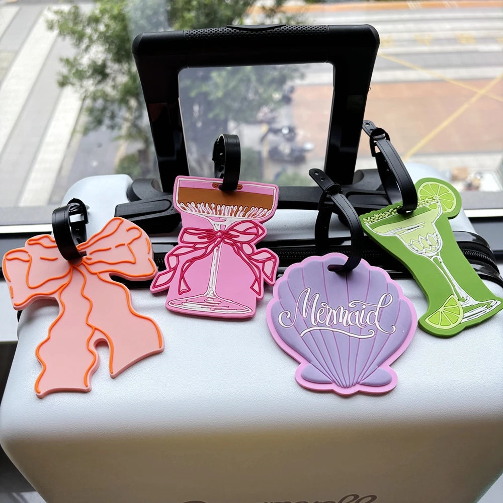 1Pc Bow Shell Cup Style Luggage Tag Pendant Bag Anti-Loss Tag Luggage Tag with Information Writing Anti-Loss Accessories