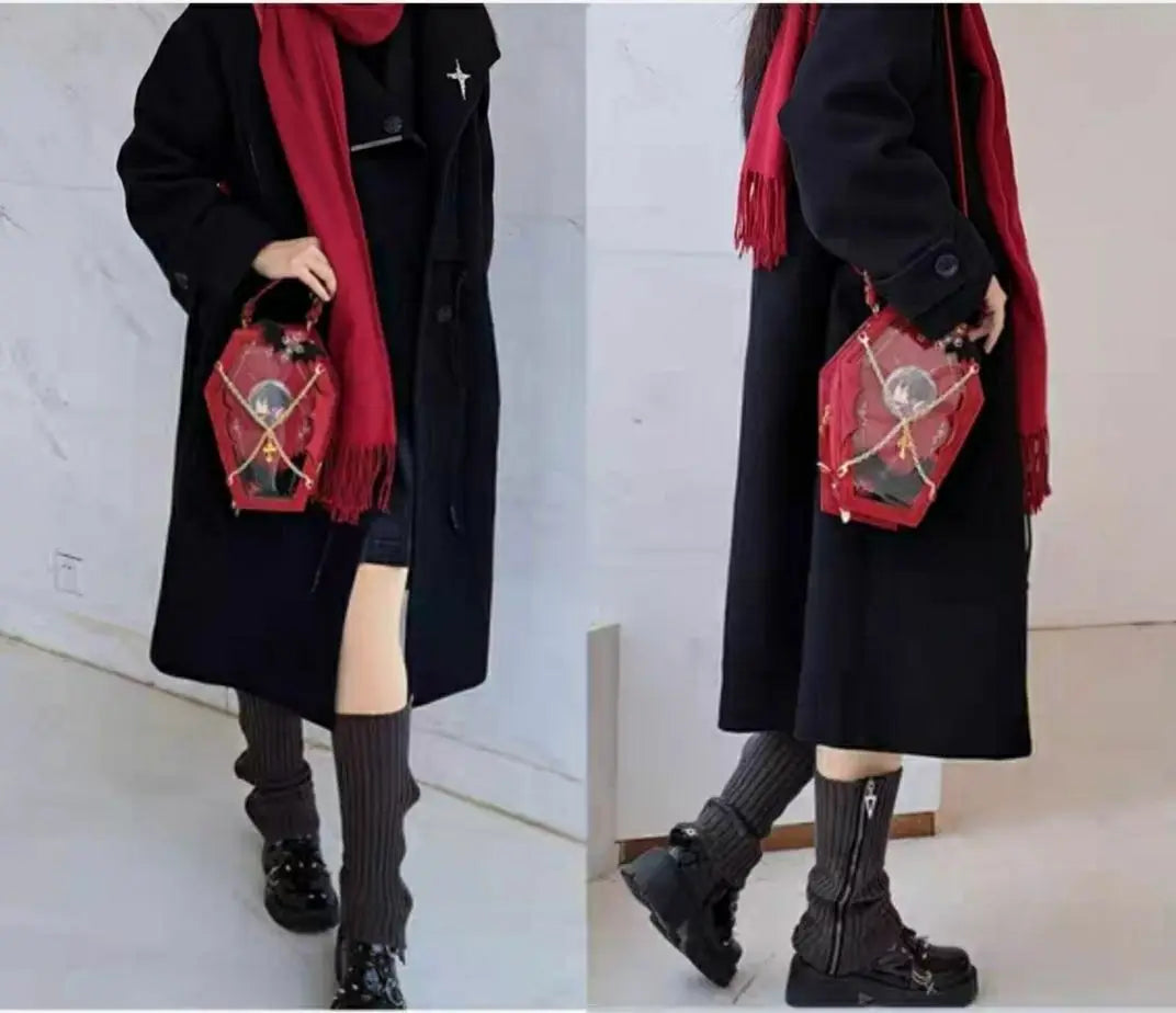 JIAERDI Harajuku Y2K Messenger Bag Women Gothic Japanese Handle Chain Transparent Handbag Ladies Vintage Mini Backpack Aesthetic