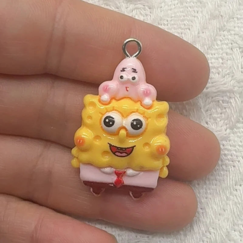 10pcs cartoon resin pendant, DIY jewelry making earrings, keychain accessories