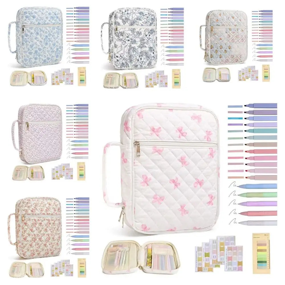 New Floral Design Bible Cover Case Zipper Pocket Handle Storage Bags Bible Cover Bag Prayer