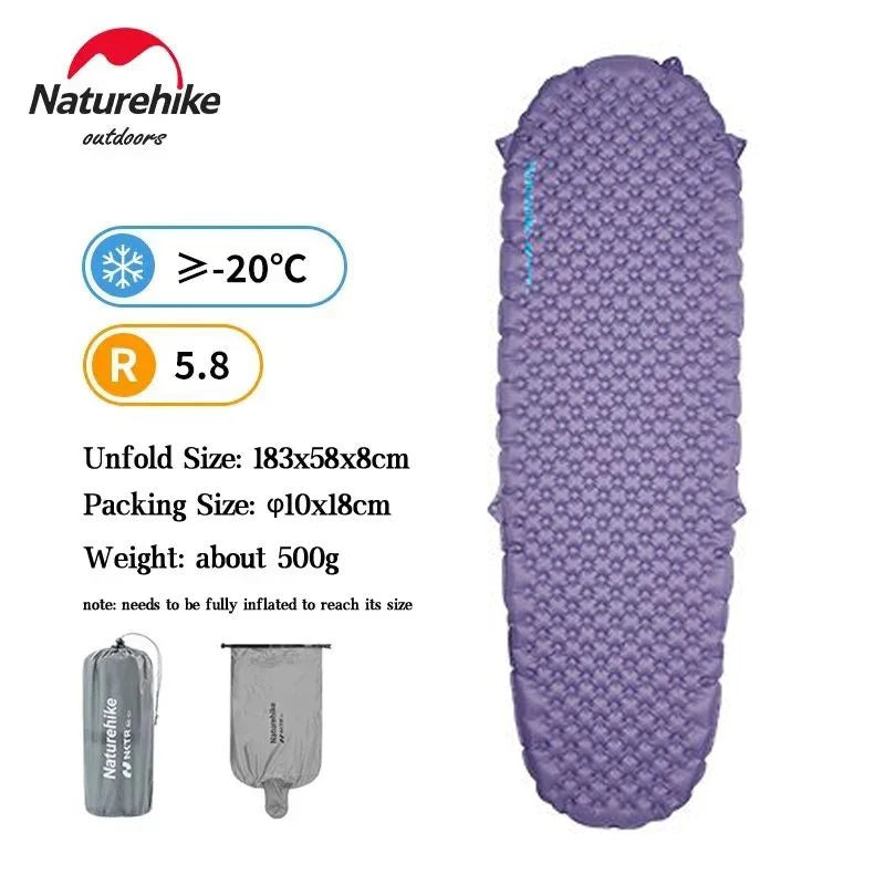 Naturehike Camping Mat 3.5/4.6/5.8/8.8 High R Value Ultralight Warm Inflatable Mattress Outdoor Portable Folding Inflatable Mats