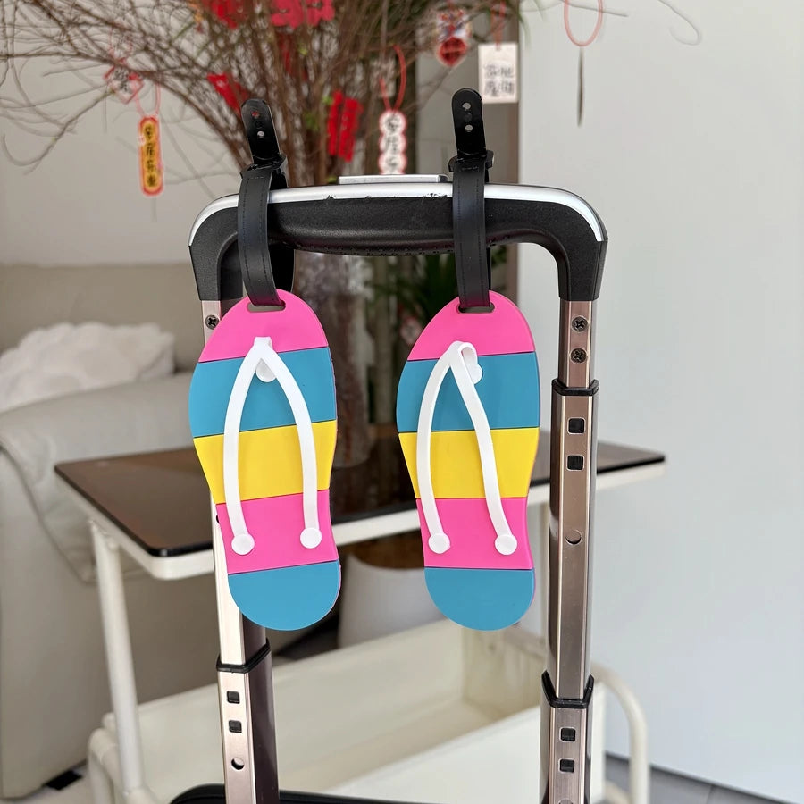 1/2pcs vacation shoes luggage tags silicone suitcases ID tags luggage anti loss boarding tags travel accessories for men and w