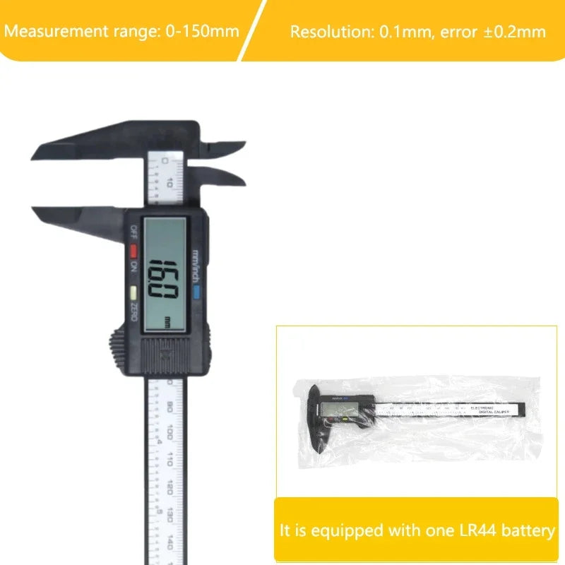 150mm Electronic Digital Caliper Carbon Fiber Dial Vernier Caliper Gauge Micrometer 100mm Measuring Tool Digital Ruler