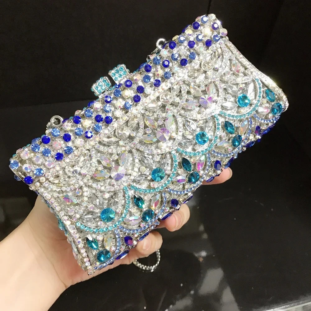 2025 Luxury Lady Diamond Party Prom Clutches Bag Women Rhinestone Evening Handbag Female Crystal Dinner Purse Formal Party Bag