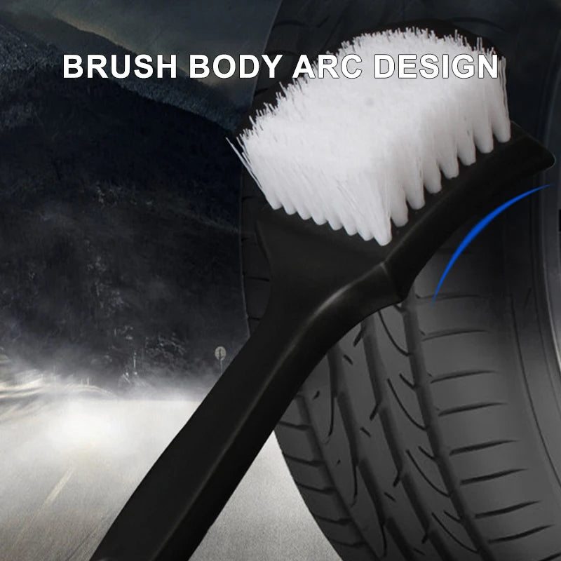 SEAMETAL 1pc Car Wheel Rim Cleaning Brush Black Handle Car Tire Hub Clean Brush Auto Detailing Washing Brushes Tool Accessories