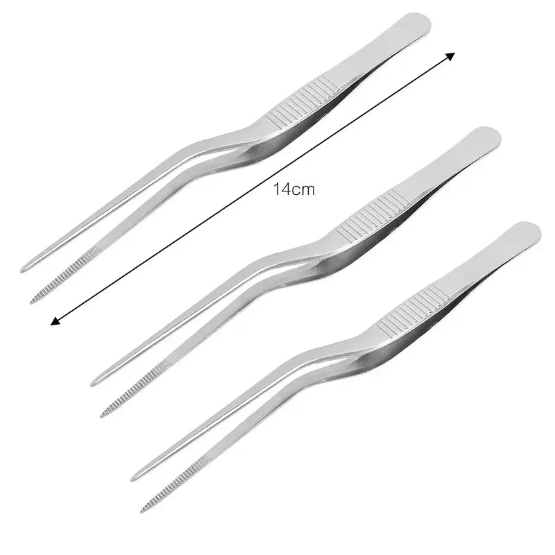 Kitchen Tongs Kitchen Utensil BBQ Tweezer Food Clip Kitchen Bar Chief Tongs Stainless Steel Portable for Picnic Barbecue Cooking