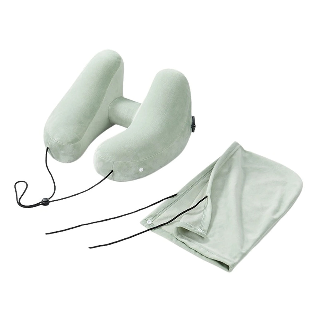 Inflatable Neck Pillow With Hat,U Shape Travel Neck Pillow,Comfort Support Inflatable Airplane Pillow,Airplane Neck Cushion