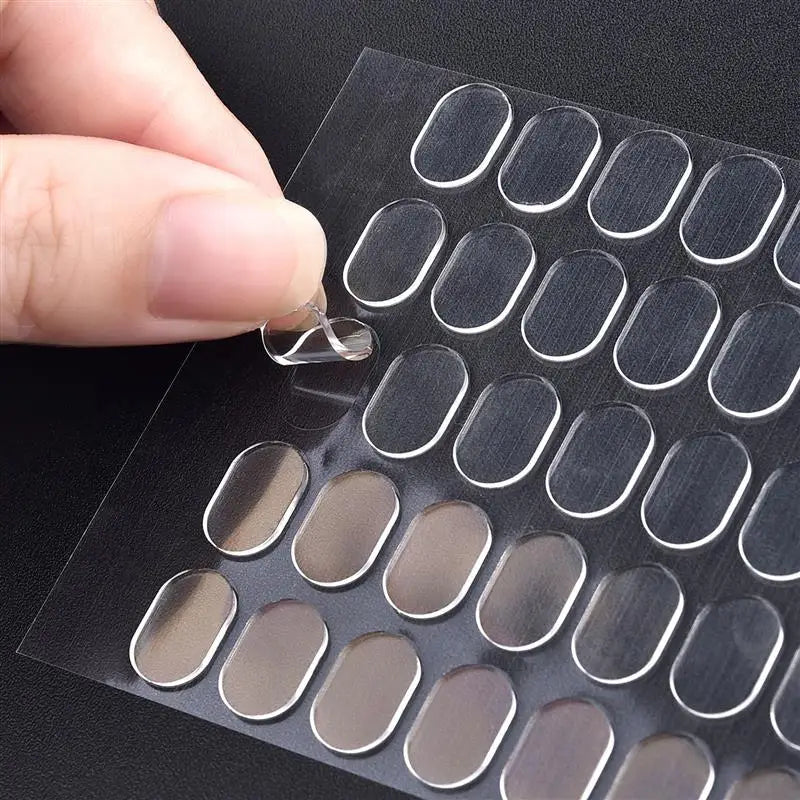 5Sheets Transparent Traceless Nail Art Jelly Double-Sided Tape For Adhesive Tab Fixed Item Supre Sticky Waterproof Breathable