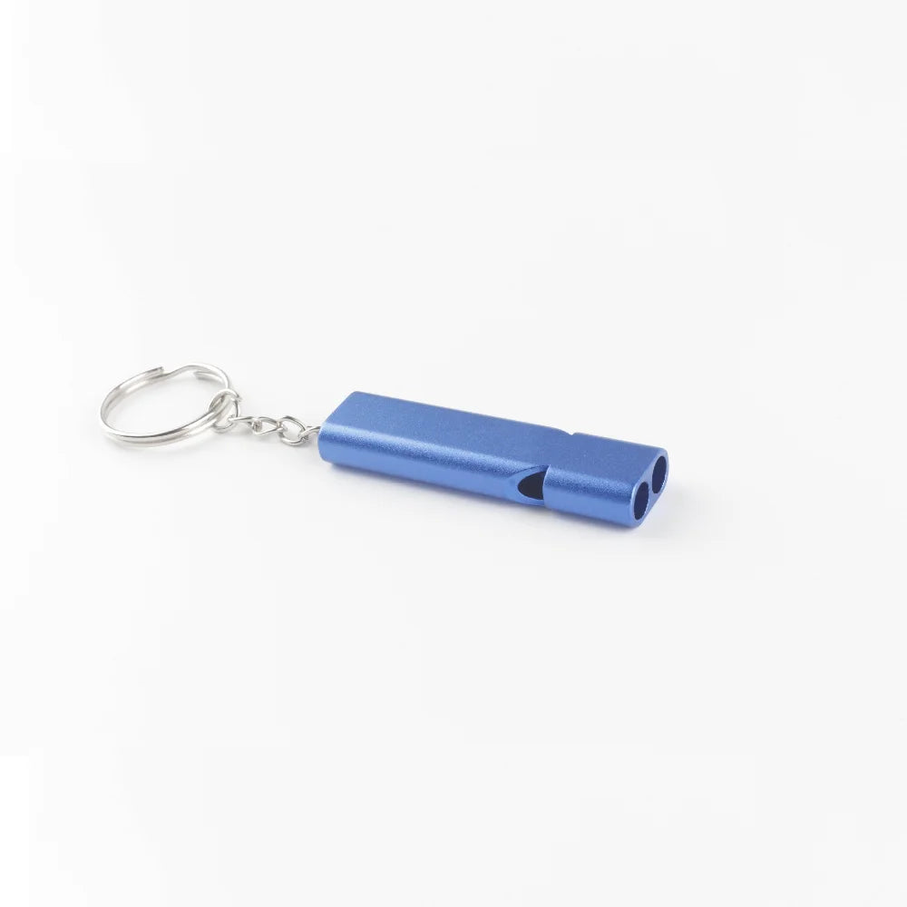 Hot Aluminum Alloy Double Tube Survival Whistle Emergency Rescue Whistle Keychain EDC Tool for Camping Hiking Outdoor Training