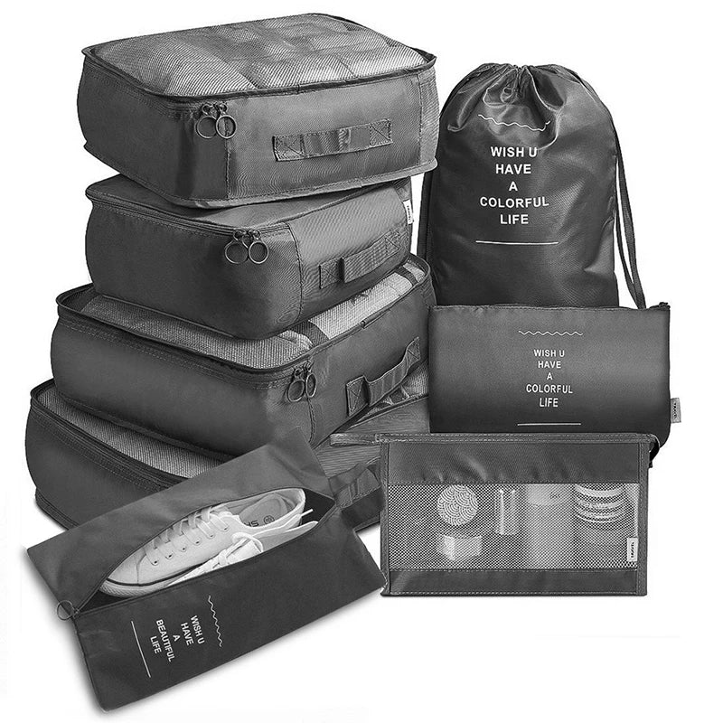 7 Pcs Set Travel Storage Bags, Luggage Organizer Clothes Sorting Foldable Organizer,  Waterproof Suitcase Packing Bags SNBD021