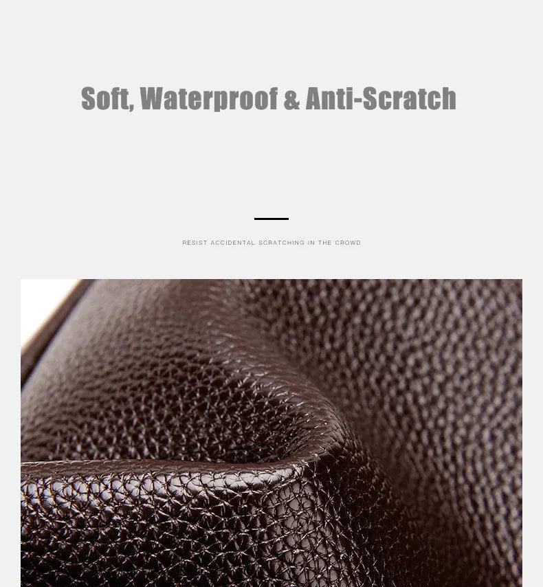Men's Large Capacity Business Briefcase Quality PU Leather Shoulder Messenger Bag for Gentlemen Leisure Travel Attach Valise
