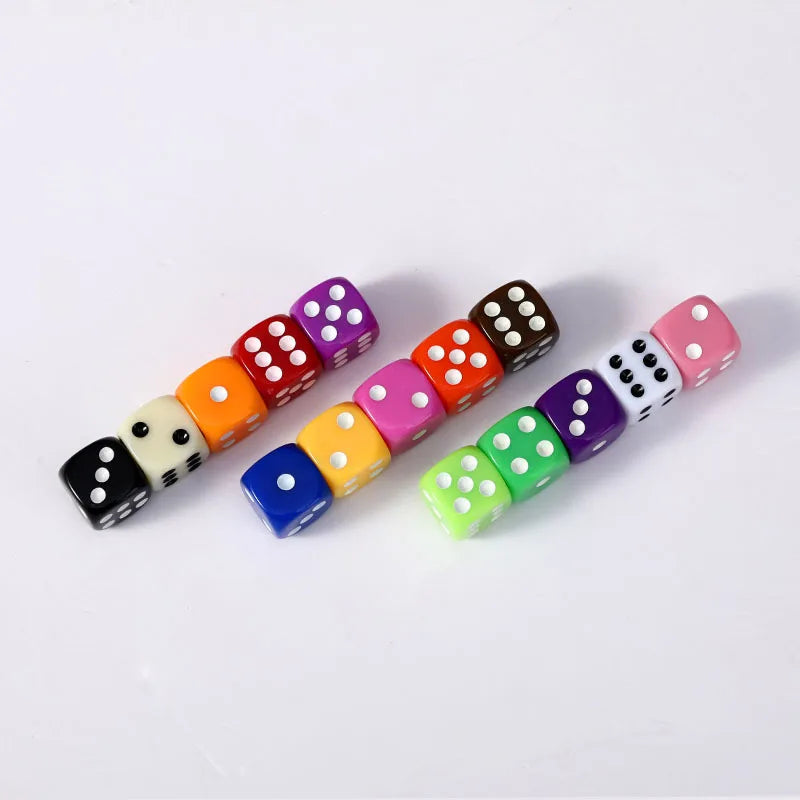 10 PCS/Set 16mm D6  6 cubes Dice Acrylic 6 sides D6 Dice With role Edges For Casino Dice Table Board Game