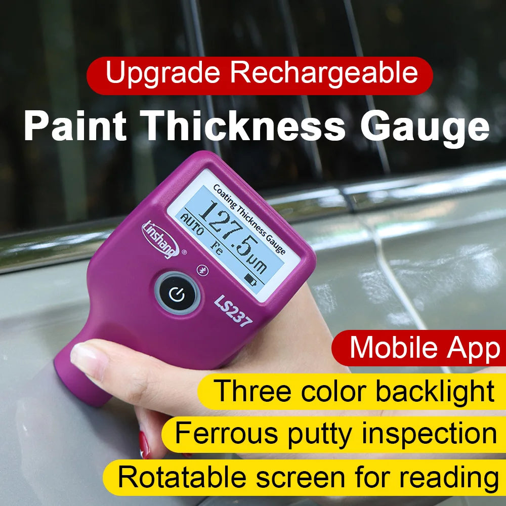 LS237 Coating Thickness Gauge Digital Car Paint Thickness Measurement Coating Inspection Device Professional for Used Car