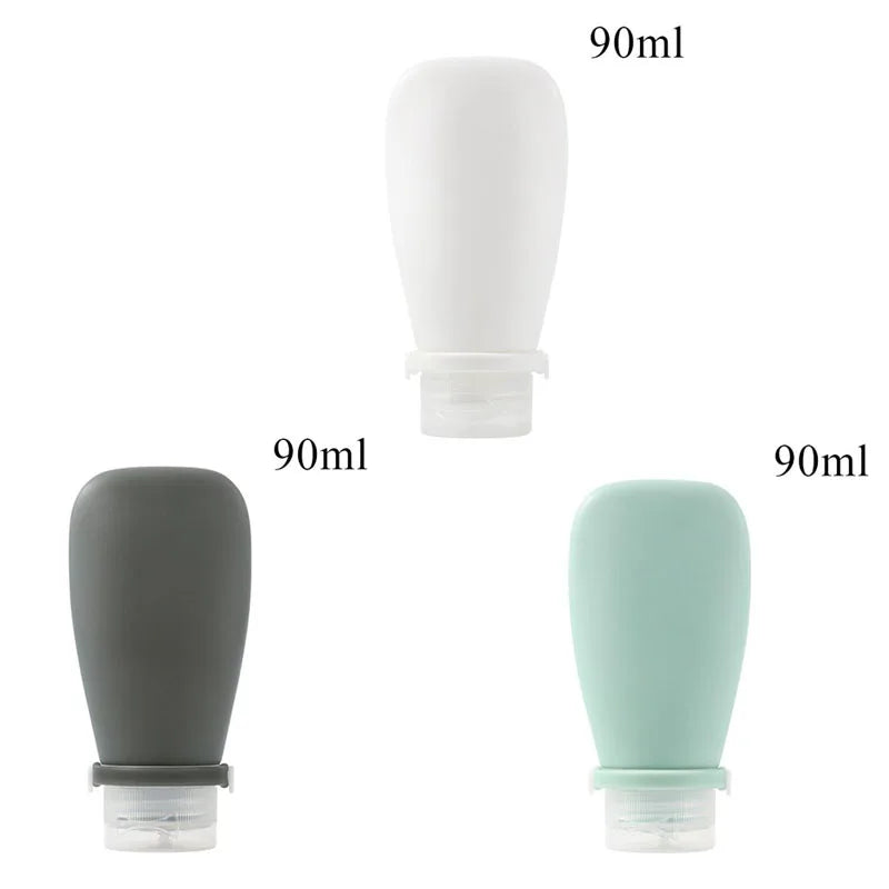 1/2/3pcs 90Ml Travel Silicone Refill Bottle, Shower Gel, Shampoo Refill Bottle, Squeeze Refill Empty Bottle