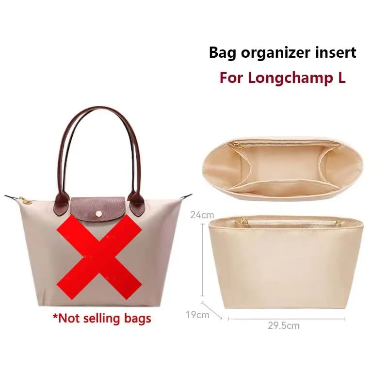 Bag organizer insert for Longchamp bag nylon material super strong fit bag support handbag insert bag accessories