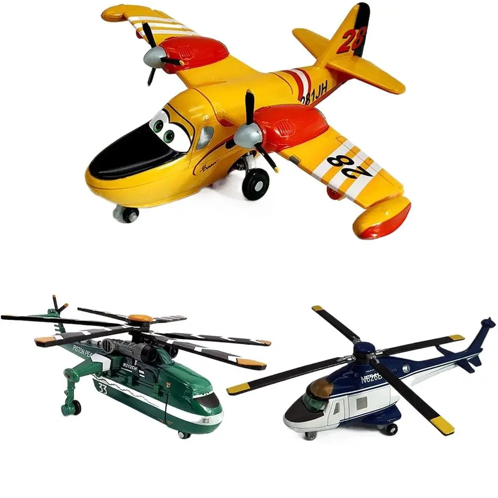 Cute Alloy Pixar Planes Toys Lifelike Cartoon Aircraft mobilization Toys Helicopter Model Toy
